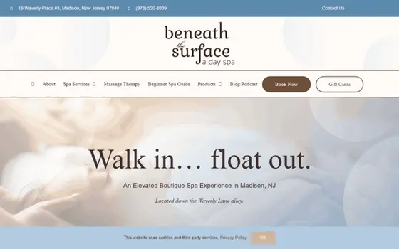 Beneaththesurfacespa website preview