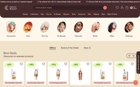 Caretobeauty website preview