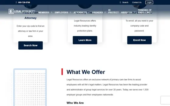 Legalresources website preview