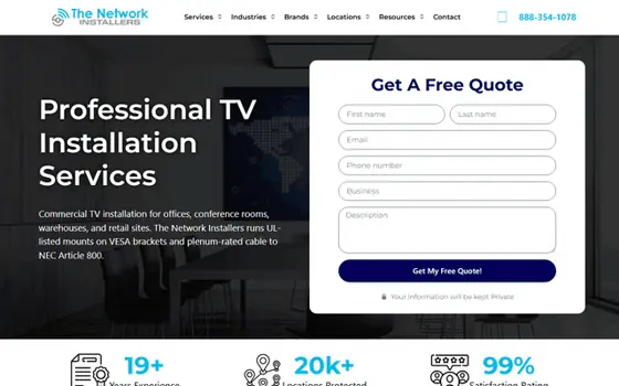 Thenetworkinstallers website preview